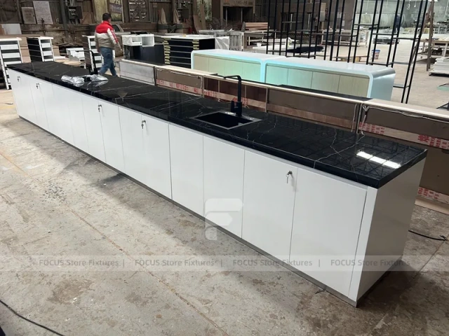 Dark Beverage Back Bar Refrigerator Counter