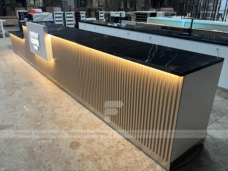 Dark Beverage Back Bar Refrigerator Counter