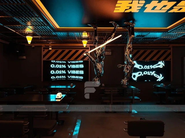 Dark Industrial Beverage Night Bar Layout