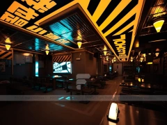 Dark Industrial Beverage Night Bar Layout
