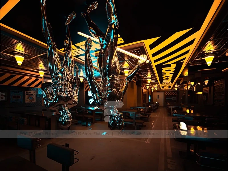 Dark Industrial Beverage Night Bar Layout