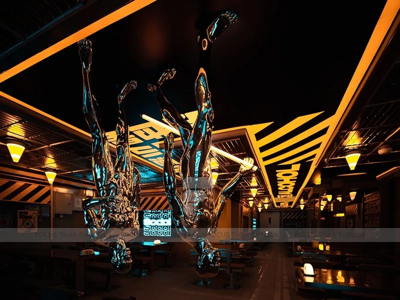 Dark Industrial Beverage Night Bar Layout