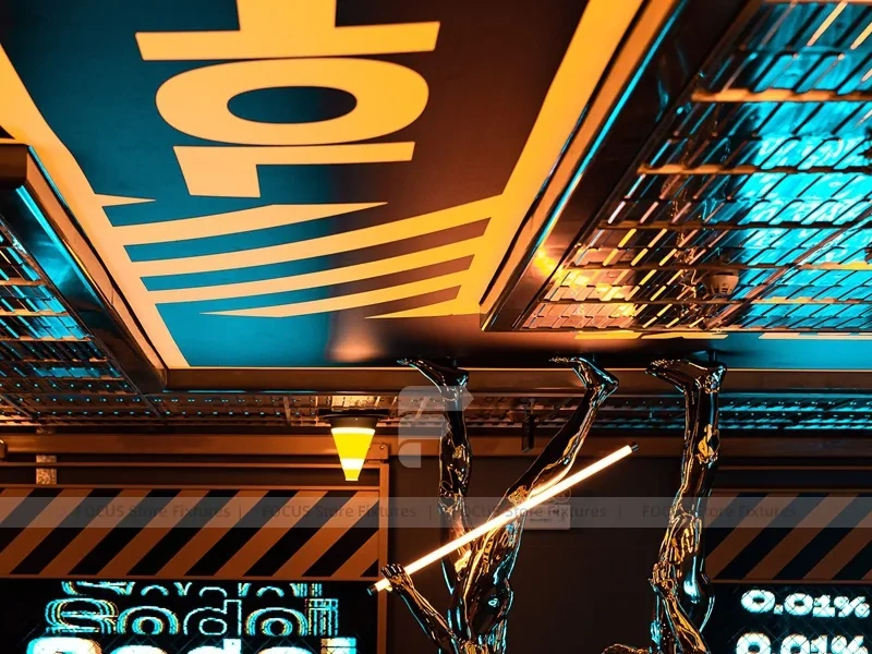 Dark Industrial Beverage Night Bar Layout