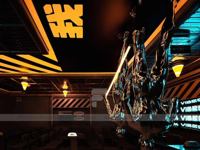 Dark Industrial Beverage Night Bar Layout