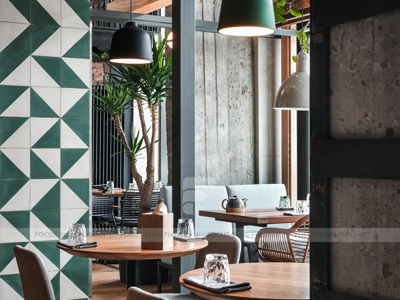 Dark Industrial Coffee Bar Counter Layout
