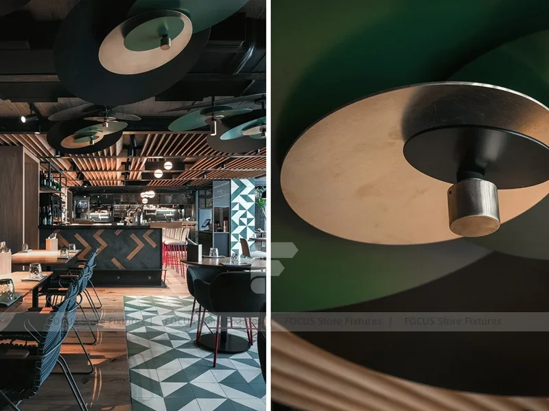 Dark Industrial Coffee Bar Counter Layout
