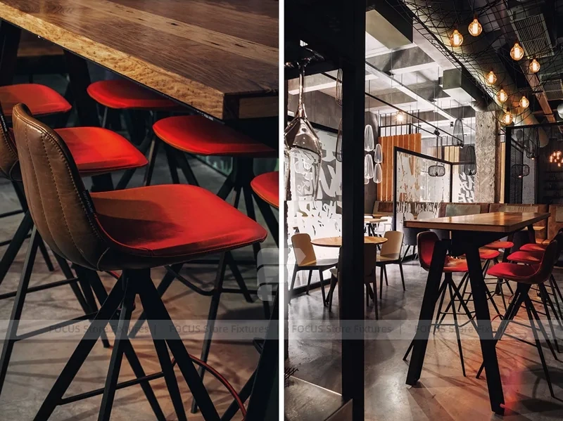 Dark Industrial Coffee Bar Counter Layout