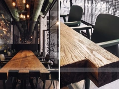 Dark Industrial Coffee Bar Counter Layout