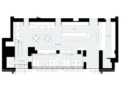 Dark Industrial Coffee Bar Counter Layout
