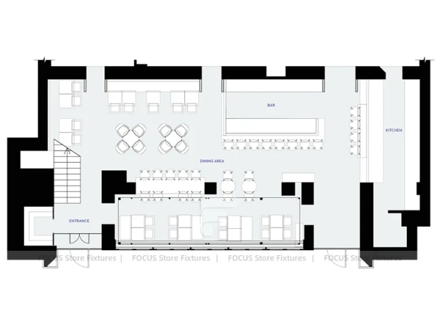 Dark Industrial Coffee Bar Counter Layout