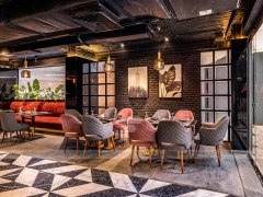Dark Lounge Coffee Shop Seating Area