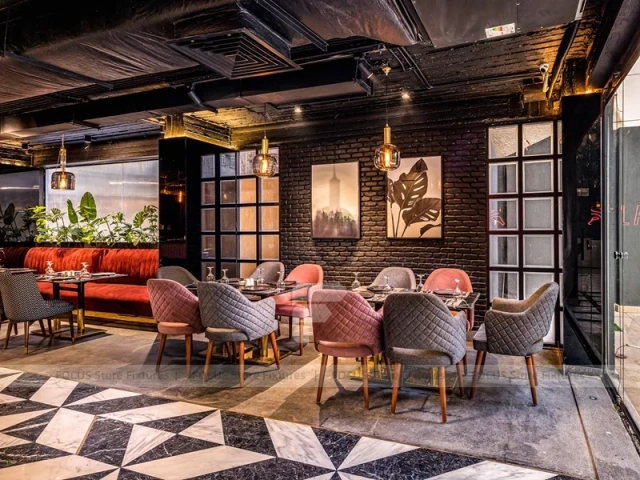 Dark Lounge Coffee Shop Seating Area