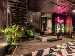 Dark Lounge Coffee Shop Seating Area