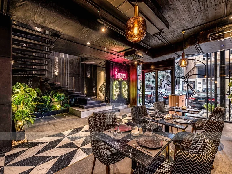 Dark Lounge Coffee Shop Seating Area