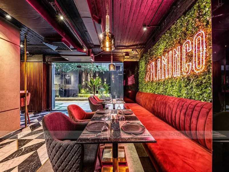 Dark Lounge Coffee Shop Seating Area