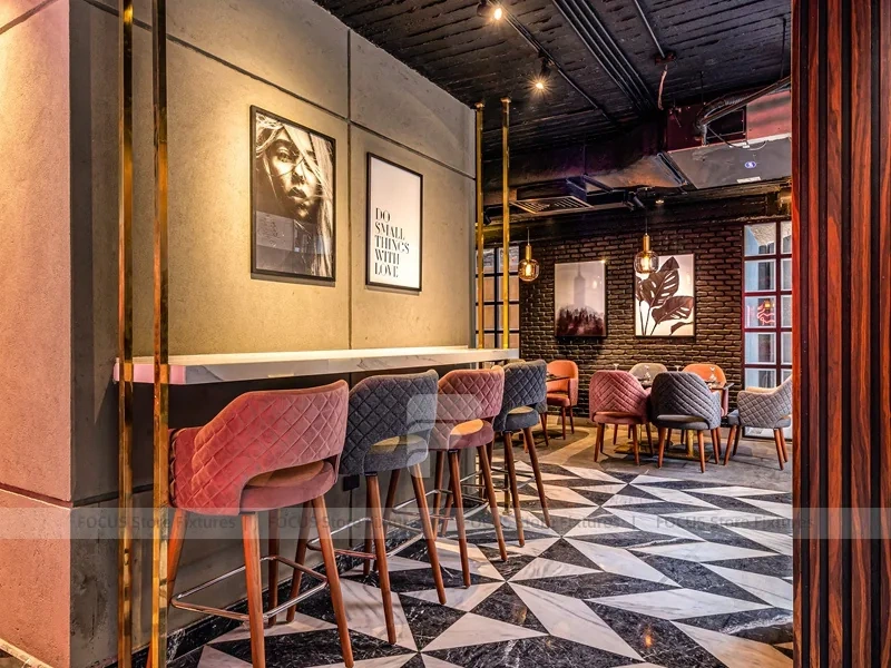 Dark Lounge Coffee Shop Seating Area
