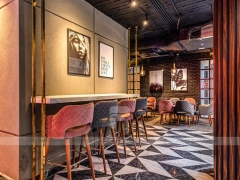 Dark Lounge Coffee Shop Seating Area