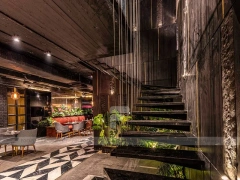 Dark Lounge Coffee Shop Seating Area