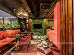 Dark Lounge Coffee Shop Seating Area