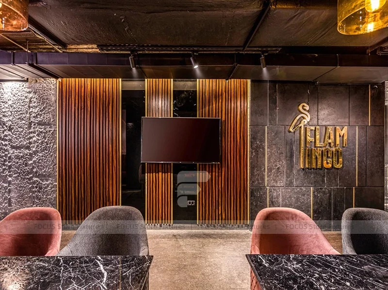 Dark Lounge Coffee Shop Seating Area