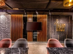 Dark Lounge Coffee Shop Seating Area