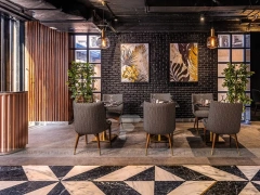 Dark Lounge Coffee Shop Seating Area