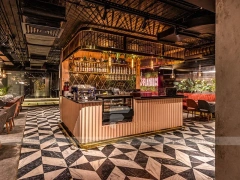 Dark Lounge Coffee Shop Seating Area
