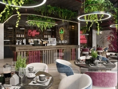 Dark Marble Dessert Cafe Table Styling