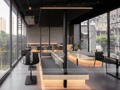 Dark Marble Dessert Cafe Table Styling
