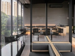 Dark Marble Dessert Cafe Table Styling