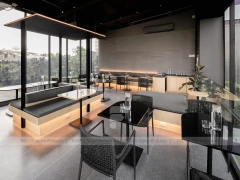 Dark Marble Dessert Cafe Table Styling