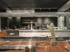 Dark Modern Beverage Cafe Seating Layout