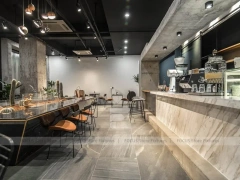 Dark Modern Beverage Cafe Seating Layout