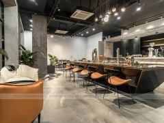 Dark Modern Beverage Cafe Seating Layout
