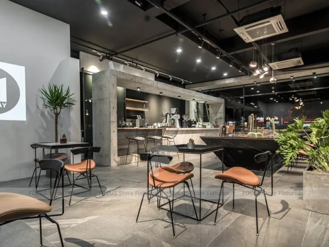 Dark Modern Beverage Cafe Seating Layout