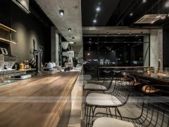 Dark Modern Beverage Cafe Seating Layout