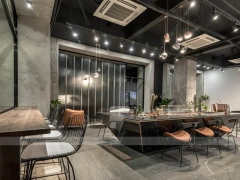 Dark Modern Beverage Cafe Seating Layout