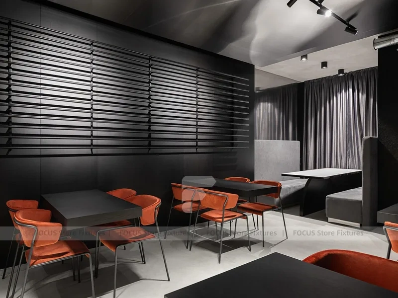 Dark Purple Beverage Bar Counter Layout