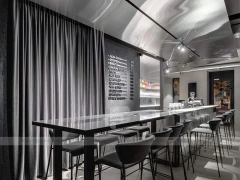 Dark Purple Beverage Bar Counter Layout