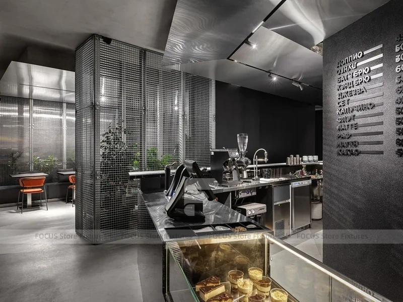 Dark Purple Beverage Bar Counter Layout