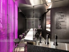 Dark Purple Beverage Bar Counter Layout