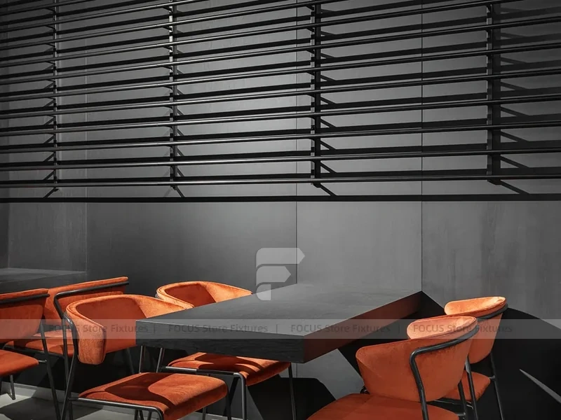 Dark Purple Beverage Bar Counter Layout