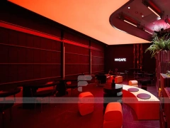 Dark Red Neon Beverage Counter Bar
