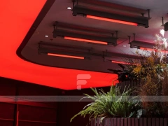 Dark Red Neon Beverage Counter Bar