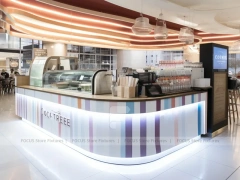 Dark Wood Coffee Bar Seating Counter