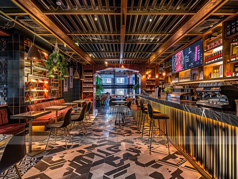 Dark Wood Coffee Bistro Bar Layout