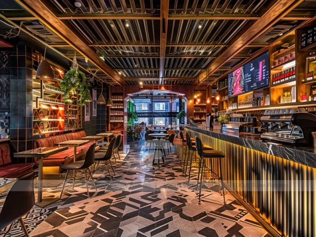 Dark Wood Coffee Bistro Bar Layout