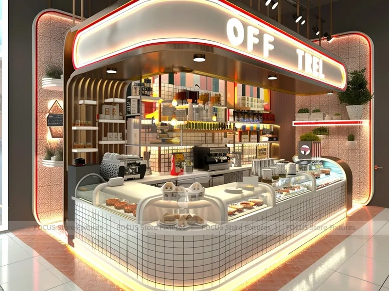 Dark Wood Coffee Island Bar Layout