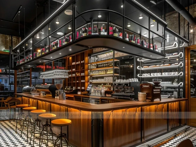 Double Decker Coffee Bar Island Counter