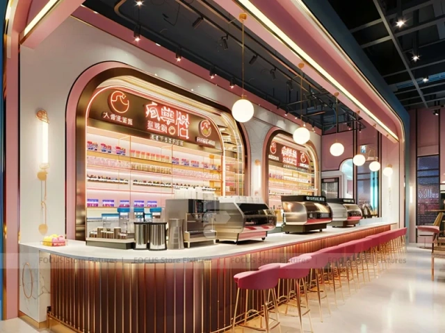 Double Decker Coffee Bar Island Counter